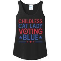 Childless Cat Lady Voting Blue Graphic Ladies Essential Tank