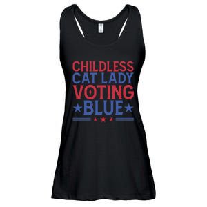 Childless Cat Lady Voting Blue Graphic Ladies Essential Flowy Tank