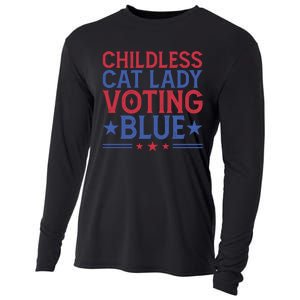 Childless Cat Lady Voting Blue Graphic Cooling Performance Long Sleeve Crew