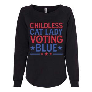 Childless Cat Lady Voting Blue Graphic Womens California Wash Sweatshirt