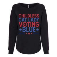 Childless Cat Lady Voting Blue Graphic Womens California Wash Sweatshirt