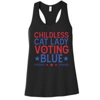 Childless Cat Lady Voting Blue Graphic Women's Racerback Tank