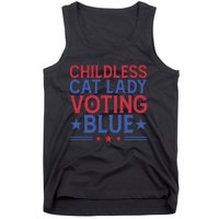 Childless Cat Lady Voting Blue Graphic Tank Top