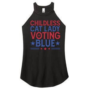 Childless Cat Lady Voting Blue Graphic Women's Perfect Tri Rocker Tank