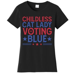 Childless Cat Lady Voting Blue Graphic Women's T-Shirt