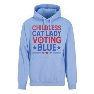 Childless Cat Lady Voting Blue Graphic Unisex Surf Hoodie