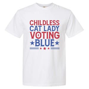 Childless Cat Lady Voting Blue Graphic Garment-Dyed Heavyweight T-Shirt