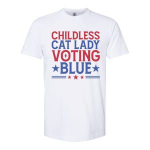 Childless Cat Lady Voting Blue Graphic Softstyle CVC T-Shirt