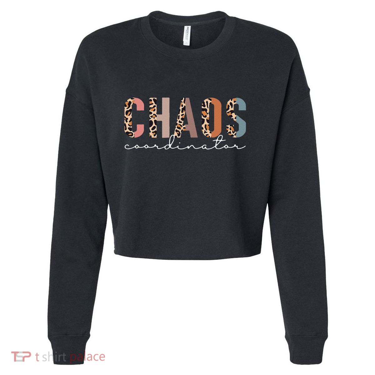 Chaos Coordinator Leopard Cropped Pullover Crew