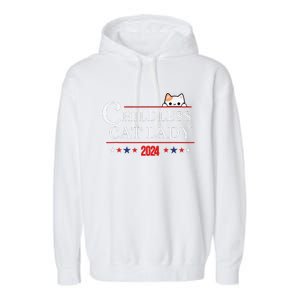 Childless Cat Lady 2024 Gift Garment-Dyed Fleece Hoodie