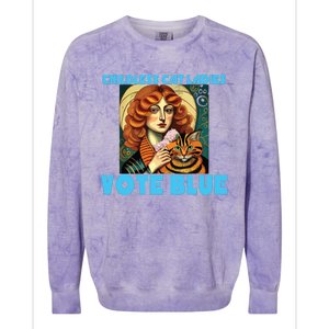 Childless Cat Ladies Vote Blue Colorblast Crewneck Sweatshirt