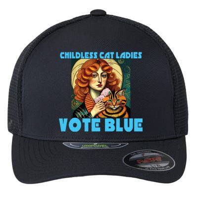 Childless Cat Ladies Vote Blue Flexfit Unipanel Trucker Cap