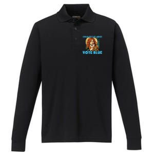 Childless Cat Ladies Vote Blue Performance Long Sleeve Polo