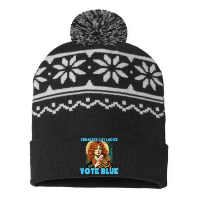 Childless Cat Ladies Vote Blue USA-Made Snowflake Beanie