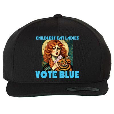 Childless Cat Ladies Vote Blue Wool Snapback Cap