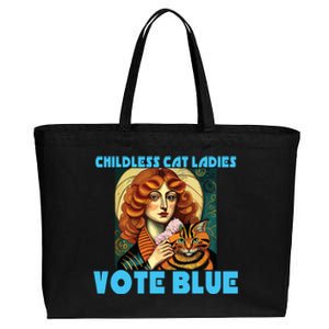 Childless Cat Ladies Vote Blue Cotton Canvas Jumbo Tote