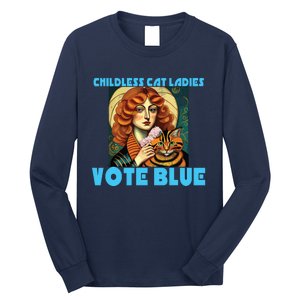 Childless Cat Ladies Vote Blue Long Sleeve Shirt