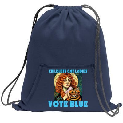 Childless Cat Ladies Vote Blue Sweatshirt Cinch Pack Bag