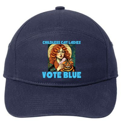 Childless Cat Ladies Vote Blue 7-Panel Snapback Hat