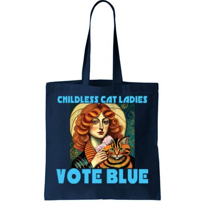 Childless Cat Ladies Vote Blue Tote Bag