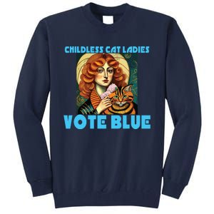 Childless Cat Ladies Vote Blue Tall Sweatshirt