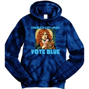 Childless Cat Ladies Vote Blue Tie Dye Hoodie