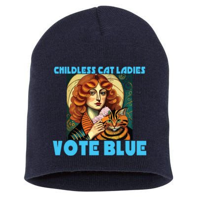 Childless Cat Ladies Vote Blue Short Acrylic Beanie