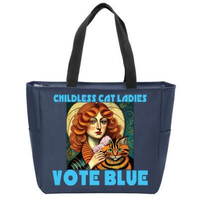 Childless Cat Ladies Vote Blue Zip Tote Bag