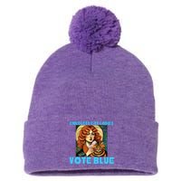 Childless Cat Ladies Vote Blue Pom Pom 12in Knit Beanie