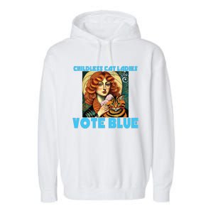 Childless Cat Ladies Vote Blue Garment-Dyed Fleece Hoodie