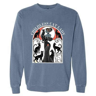 Childless Cat Ladies Cat Karma Retro Funny Garment-Dyed Sweatshirt