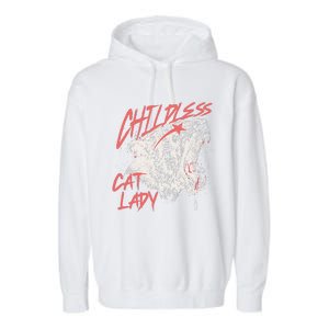 Childless Cat Lady Gift Garment-Dyed Fleece Hoodie