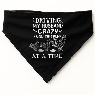 Crazy Chicken Lady Funny Chicken USA-Made Doggie Bandana