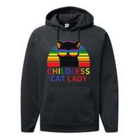 Childless Cat Lady Lgbt Flag Political Voting Election 2024 Performance Fleece Hoodie