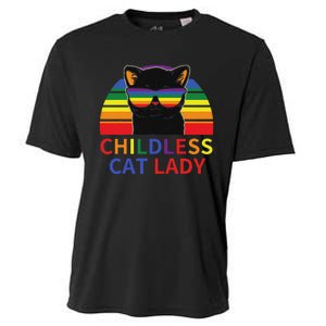 Childless Cat Lady Lgbt Flag Political Voting Election 2024 Cooling Performance Crew T-Shirt