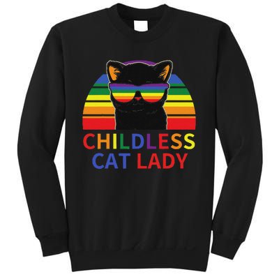 Childless Cat Lady Lgbt Flag Political Voting Election 2024 Sweatshirt