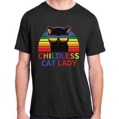 Childless Cat Lady Lgbt Flag Political Voting Election 2024 Adult ChromaSoft Performance T-Shirt