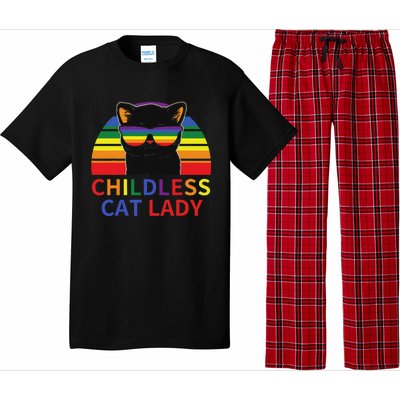 Childless Cat Lady Lgbt Flag Political Voting Election 2024 Pajama Set