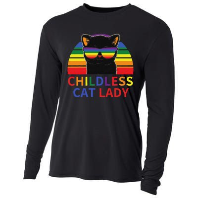 Childless Cat Lady Lgbt Flag Political Voting Election 2024 Cooling Performance Long Sleeve Crew