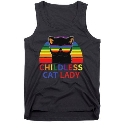 Childless Cat Lady Lgbt Flag Political Voting Election 2024 Tank Top