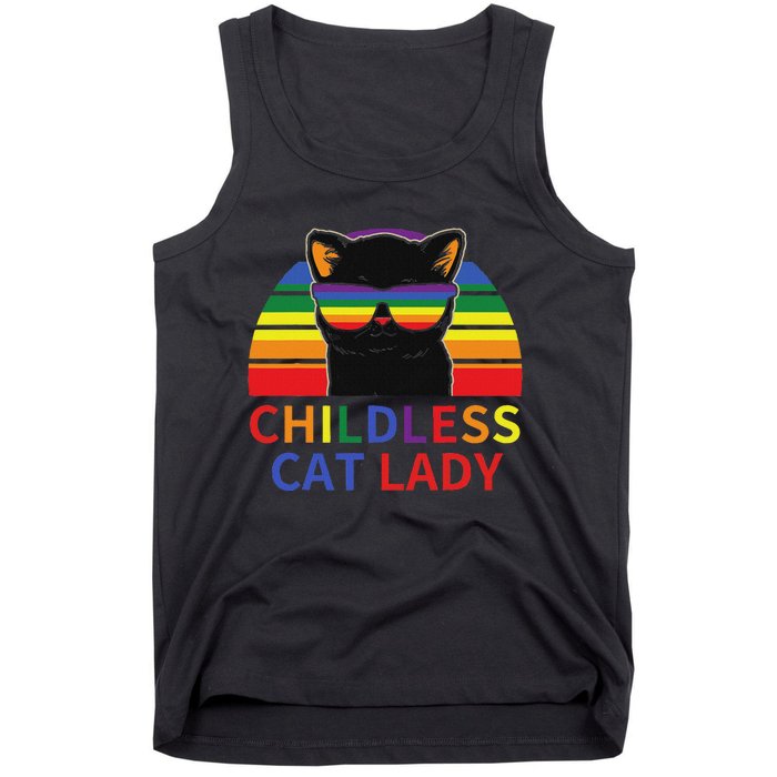 Childless Cat Lady Lgbt Flag Political Voting Election 2024 Tank Top