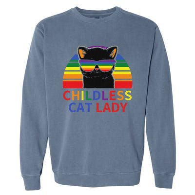 Childless Cat Lady Lgbt Flag Political Voting Election 2024 Garment-Dyed Sweatshirt