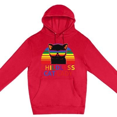 Childless Cat Lady Lgbt Flag Political Voting Election 2024 Premium Pullover Hoodie