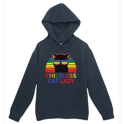 Childless Cat Lady Lgbt Flag Political Voting Election 2024 Urban Pullover Hoodie