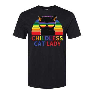 Childless Cat Lady Lgbt Flag Political Voting Election 2024 Softstyle CVC T-Shirt