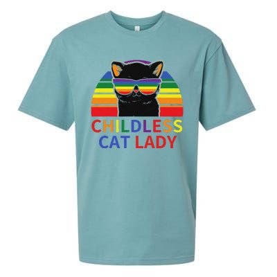 Childless Cat Lady Lgbt Flag Political Voting Election 2024 Sueded Cloud Jersey T-Shirt