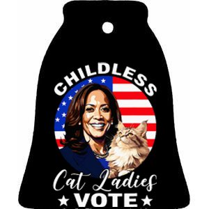 Childless Cat Ladies Vote Kamala Harris Usa Election 2024 Ceramic Bell Ornament