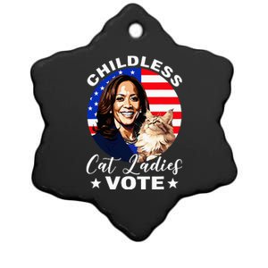 Childless Cat Ladies Vote Kamala Harris Usa Election 2024 Ceramic Star Ornament