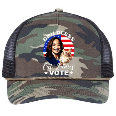 Childless Cat Ladies Vote Kamala Harris Usa Election 2024 Retro Rope Trucker Hat Cap