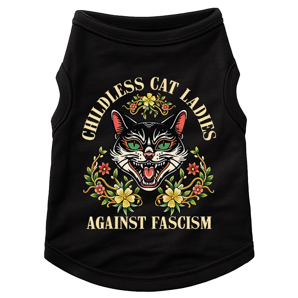 Childless Cat Ladies Against Fascism Doggie Tank
